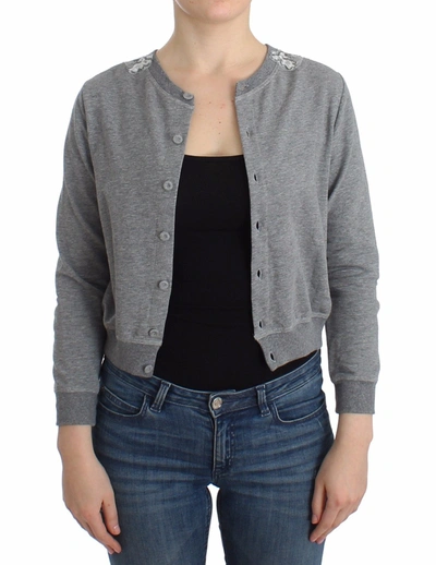 Shop Ermanno Scervino Chic Gray Cotton Blend Short Women's Cardigan