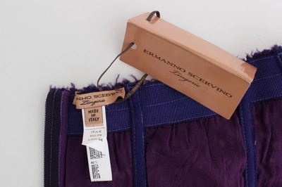 Ermanno Scervino Women  Purple Lingerie Corset Bustier Top Floral Lace In Purple
