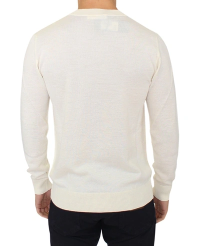 Ermanno Scervino Off White Wool Blend V-neck Pullover Men's Sweater In White
