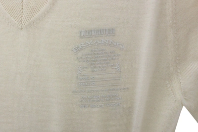 Ermanno Scervino Off White Wool Blend V-neck Pullover Men's Sweater In White