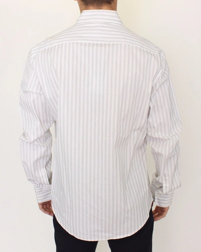 Shop Ermanno Scervino Elegant Striped Cotton Casual Men's Shirt In White