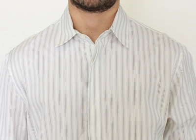 Ermanno Scervino Men  Striped Regular Fit Casual Shirt In White