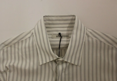 Shop Ermanno Scervino Elegant Striped Cotton Casual Men's Shirt In White