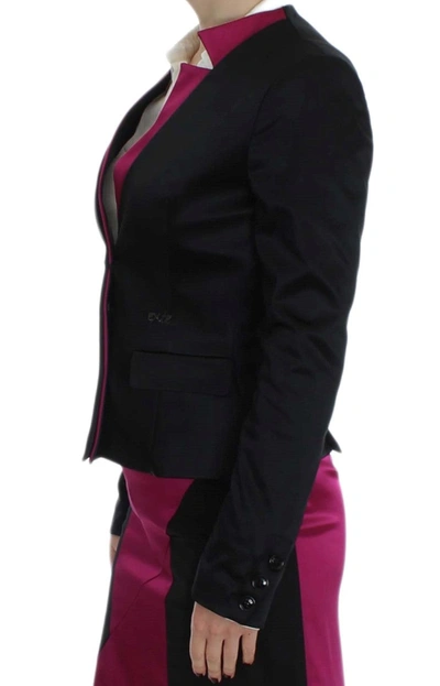 Shop Exte Chic Black And Pink Single-breasted Women's Blazer