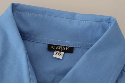 Shop Ferre' Ferre Elegant Blue Cotton Long Sleeve Polo Women's Top