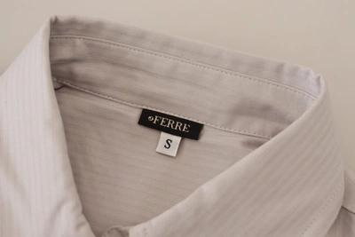 Ferre' Ferre Light Gray Stripes Cotton Sleeveless Collared Women's Top In Gray