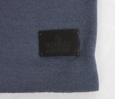 Shop Gucci Unisex Burgundy Blue Wool Beanie Medium Knit Men's Cap