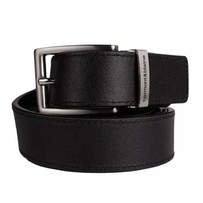 Shop Harmont & Blaine Reversible Black Calfskin Leather Men's Belt
