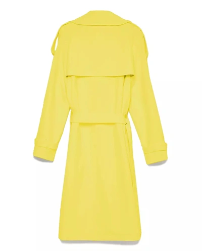 Shop Hinnominate Elegant Double-breasted Trench Coat In Women's Yellow