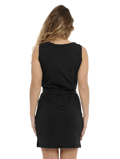 Shop Imperfect Chic Sleeveless Cotton Dress With Waist Women's Tie In Black