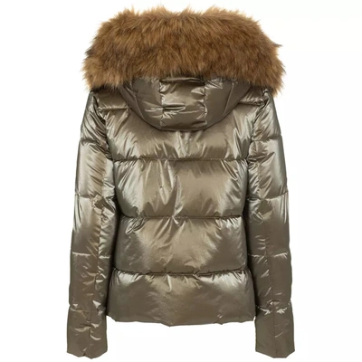 Shop Imperfect Eco-fur Hooded Down Jacket In Women's Brown