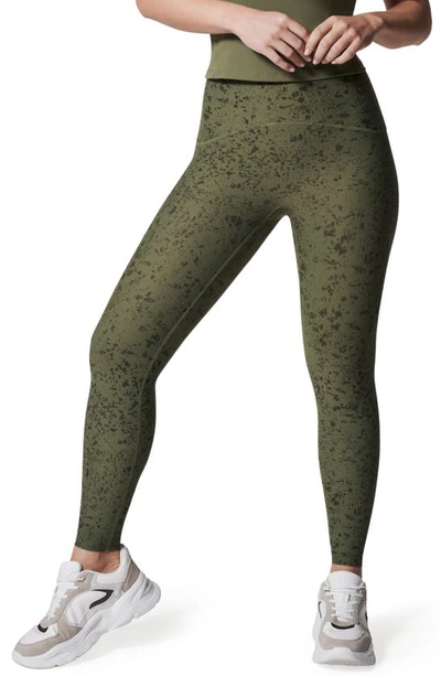 Shop Spanx Booty Boost Active 7/8 Crushed Leggings In Crushed Canopy