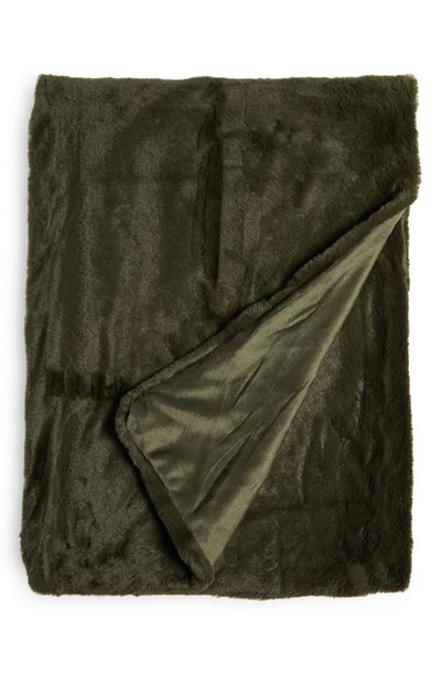 Shop Northpoint Reversible Faux Fur Throw Blanket In Night