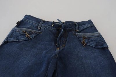 Shop Just Cavalli Chic Flared Cotton Denim Women's Jeans In Blue