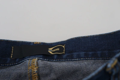 Shop Just Cavalli Chic Flared Cotton Denim Women's Jeans In Blue
