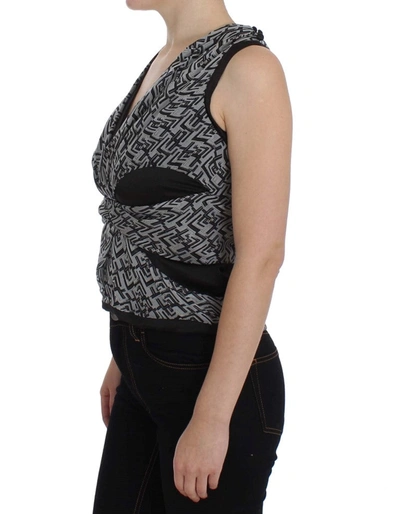 Karl Lagerfeld Silk Blouse Top In Gray