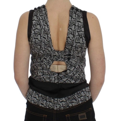 Karl Lagerfeld Silk Blouse Top In Gray