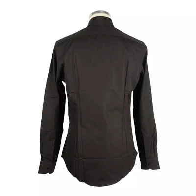 Shop Made In Italy Sleek Milano Cotton Men's Shirt In Men's Black