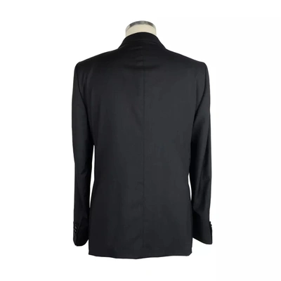 Shop Made In Italy Elegant Milano Black Wool Men's Suit