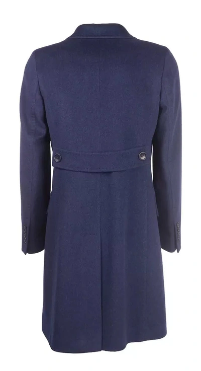 Shop Made In Italy Elegant Virgin Wool Blue Coat For Women's Her