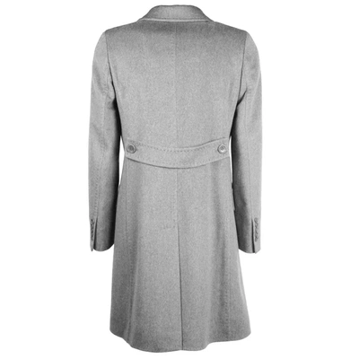 Shop Made In Italy Elegant Italian Virgin Wool Women's Women's Coat In Gray