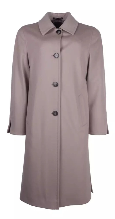 Shop Made In Italy Elegant Virgin Wool Four-button Women's Coat In Gray