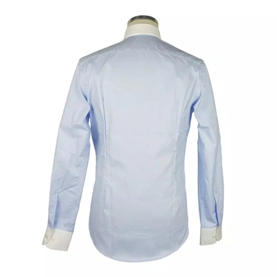 Shop Made In Italy Milano Contrast Collar Gentleman's Men's Shirt In Light Blue