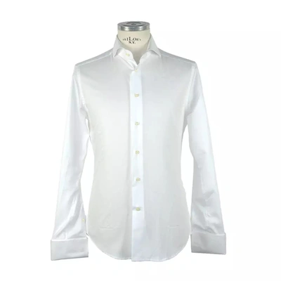 Shop Made In Italy Elegant Ceremony White Cotton Men's Shirt