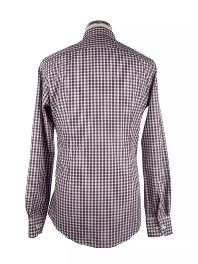 Shop Made In Italy Elegant Red Checkered Milano Cotton Men's Shirt