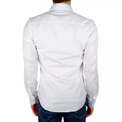 Shop Made In Italy Elegant Milano White Gabardine Men's Shirt