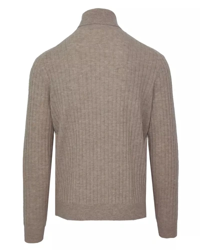 Shop Malo Beige Cashmere-wool Blend Turtleneck Men's Sweater