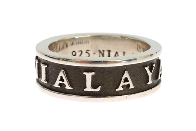 Shop Nialaya Elegant Silver And Black Men's Sterling Men's Ring