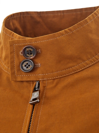 Shop Sealup Elegant Tobacco Bomber Jacket In Eco Men's Leather In Brown