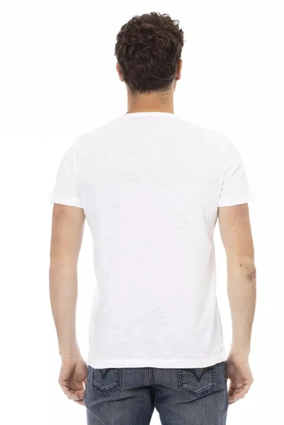 Shop Trussardi Action Chic White Tee With Front Men's Print