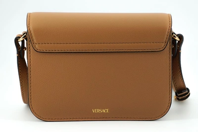 Shop Versace Elegant Calf Leather Shoulder Bag In Women's Brown