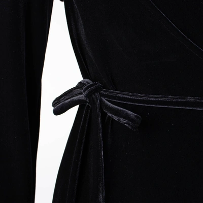 Shop Versace Jeans Velvet Cut-out Asymmetric Black Women's Dress
