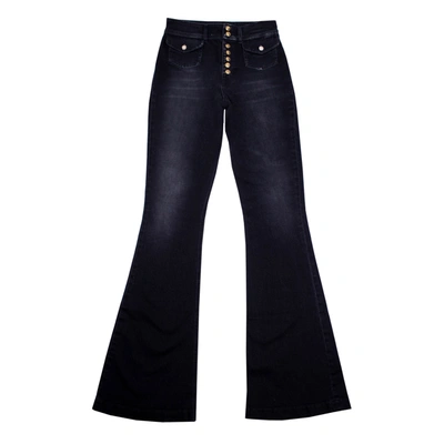 Shop Versace Jeans Elegant High-waist Flared Denim Women's Jeans In Blue