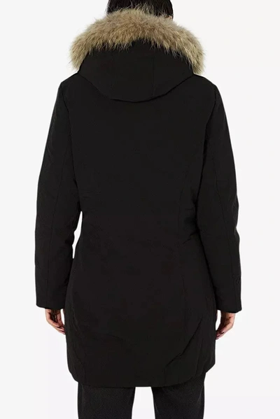 Shop Yes Zee Elegant Goose Down Hooded Women's Jacket In Black