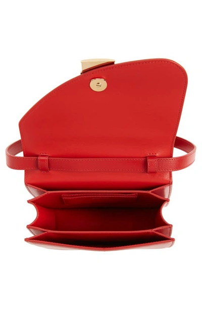 Shop Ferragamo Fiamma Small Leather Crossbody Bag In Flame Red