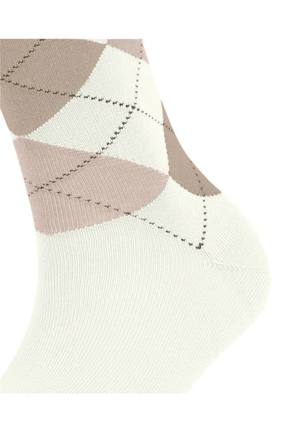 Falke Argyle Organic Cotton Blend Crew Socks In Off-white