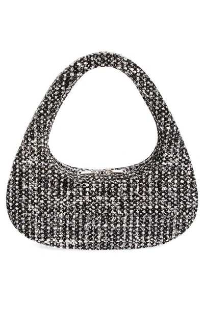 Shop Coperni Baguette Swipe Tweed Handbag In Black