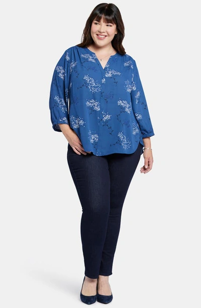 Shop Nydj Semisheer Pintuck Blouse In Verona Park