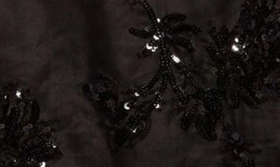 Shop Erdem Sequin Embroidered Feather Trim Cocktail Dress In Black Black