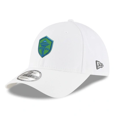 Shop New Era White Seattle Sounders Fc  Primary Logo 9forty Adjustable Hat