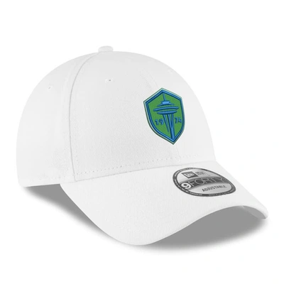 Shop New Era White Seattle Sounders Fc  Primary Logo 9forty Adjustable Hat