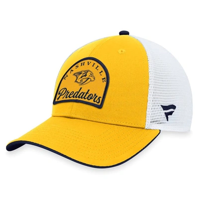 Shop Fanatics Branded Gold/white Nashville Predators Fundamental Adjustable Hat