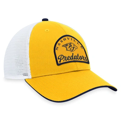 Shop Fanatics Branded Gold/white Nashville Predators Fundamental Adjustable Hat