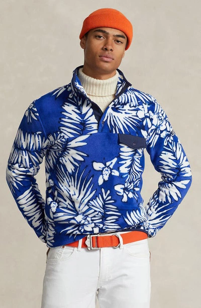 Shop Polo Ralph Lauren Palm Frond Fleece Pullover In Palms Batik