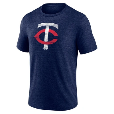Shop Fanatics Branded Navy Minnesota Twins Weathered Official Logo Tri-blend T-shirt