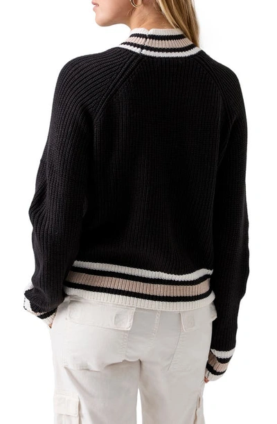 Shop Sanctuary Sporty Stripe Mock Neck Sweater In Black Mult